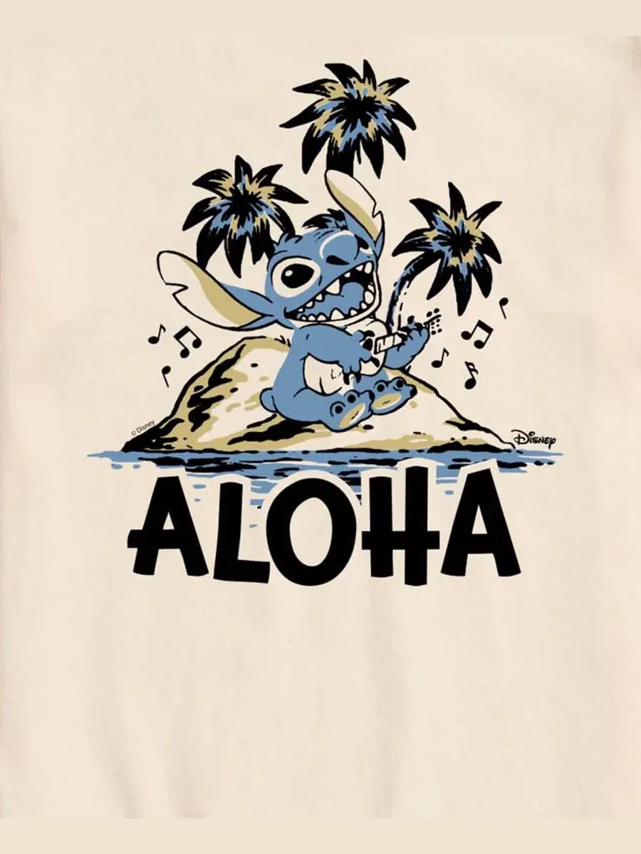 Футболка с длинным рукавом с принтом Lilo and Stitch Aloha Island Graphic AIRWAVES — изображение 3 из 3, бежевый