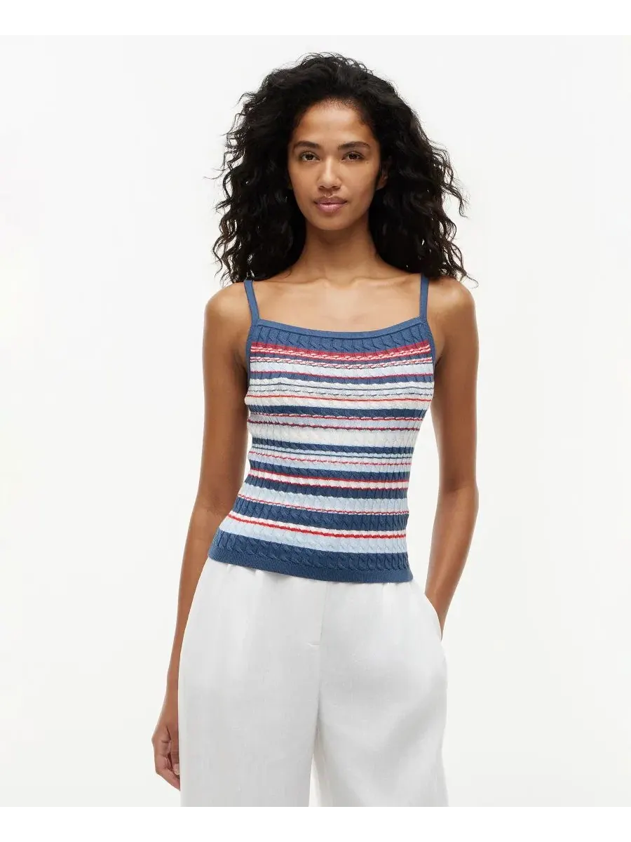Топ из хлопка с кабельной вязкой Tommy Hilfiger