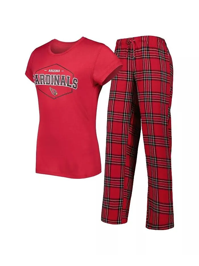 Женский комплект для сна Cardinal, черная футболка со значком Arizona Cardinals и брюки Concepts — черный