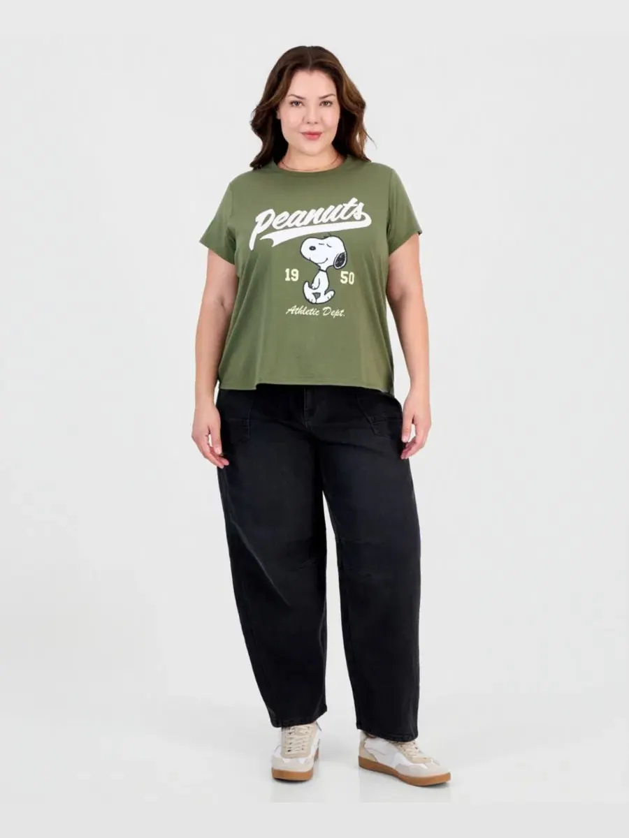Футболка с аппликацией Snoopy Graphic Appliqué Love Tribe — изображение 2 из 4, чайный