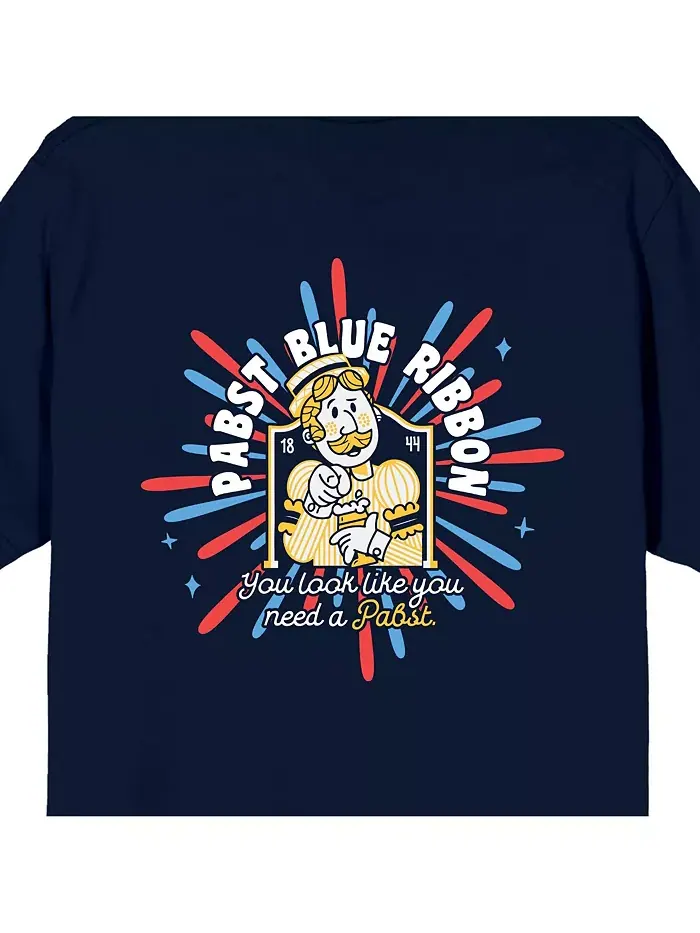 Мужская футболка с коротким рукавом Since 1844 в темно-синем цвете Pabst Blue Ribbon — изображение 5 из 5, синий
