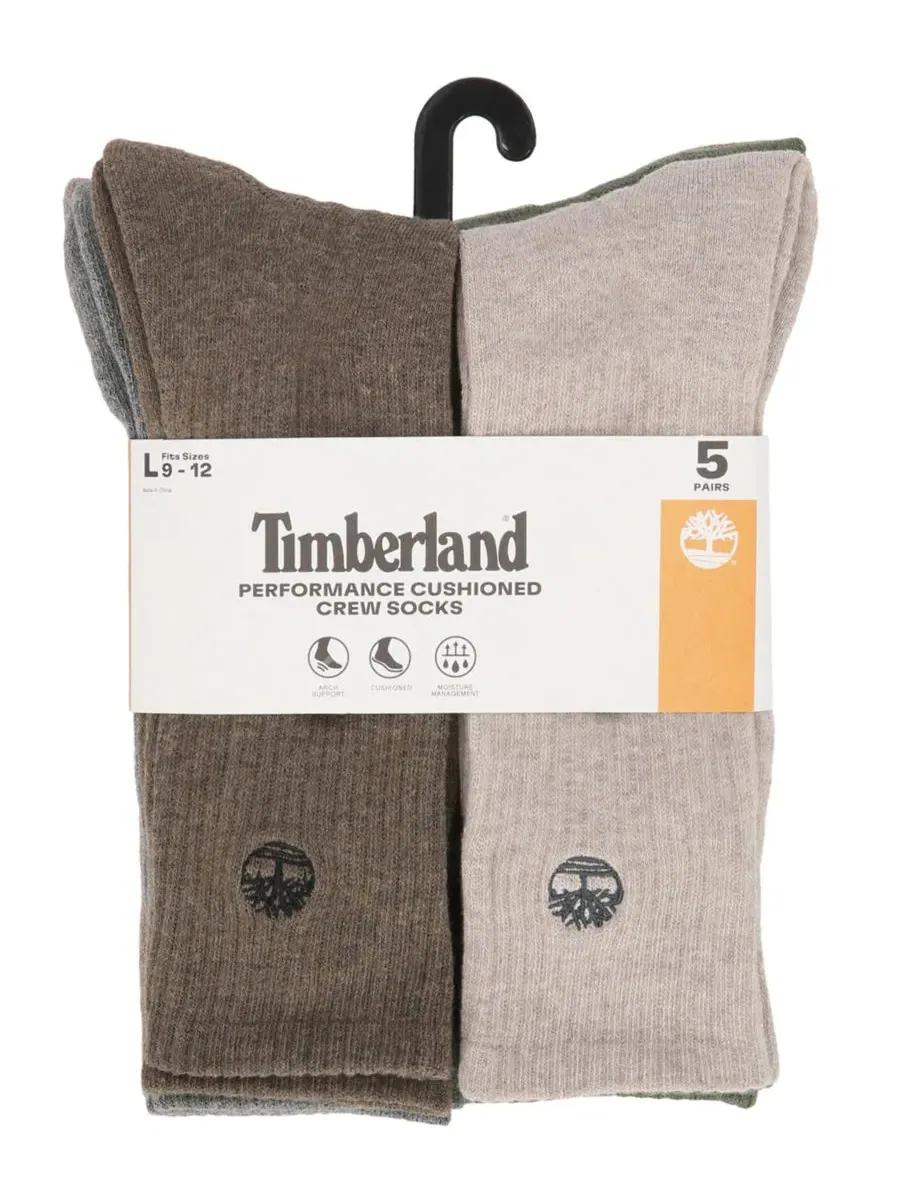 Мужские носки Rivington Crew Socks (5 пар) Timberland — изображение 3 из 3, дюна