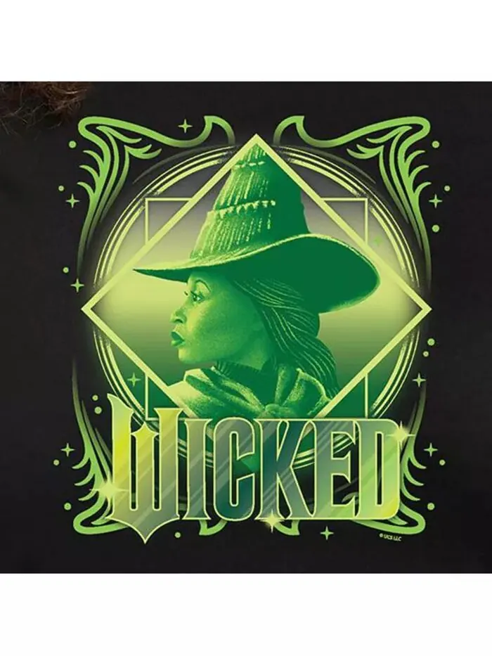 Футболка с круглым вырезом и принтом Wicked Elphaba большого размера Hybrid Apparel — изображение 2 из 3, черный