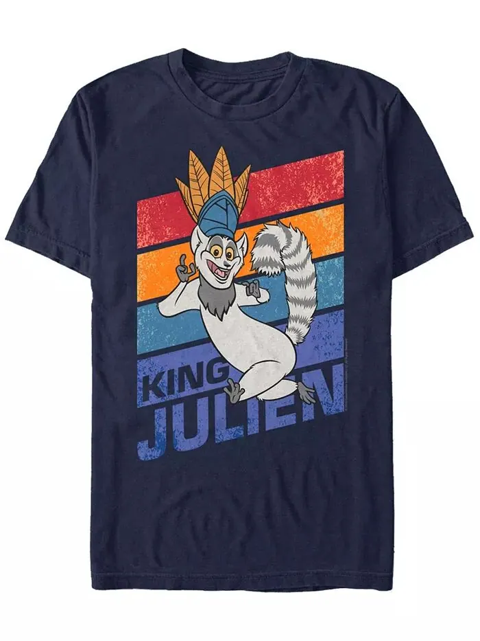 Футболка с коротким рукавом Madagascar Men's King Julien Fifth Sun — изображение 1 из 1, темно-синий