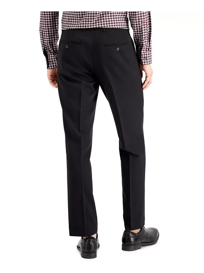 Мужские брюки Modern-Fit Stretch Solid Resolution Perry Ellis Portfolio — изображение 2 из 7, черный
