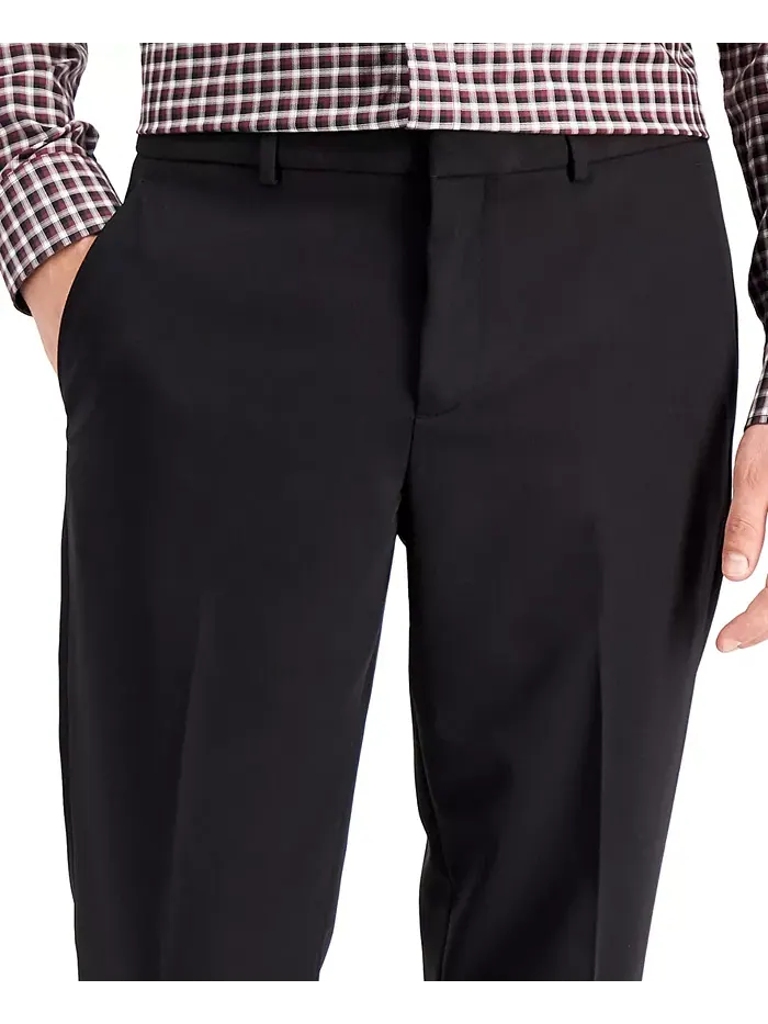 Мужские брюки Modern-Fit Stretch Solid Resolution Perry Ellis Portfolio — изображение 4 из 7, черный