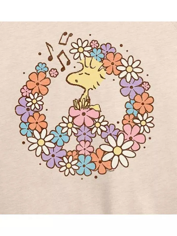 Графический свитер размера плюс с цветочным принтом и знаком мира Woodstock Hybrid Apparel — изображение 3 из 3, березовый