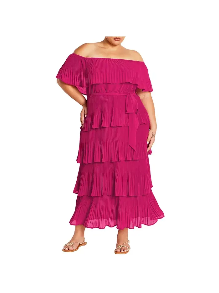 Платье Night Garden plus size CITY CHIC — изображение 1 из 3, розовый