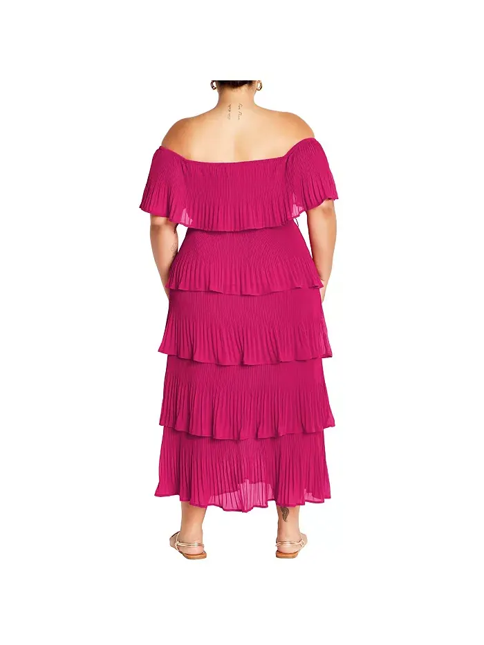Платье Night Garden plus size CITY CHIC — изображение 2 из 3, розовый