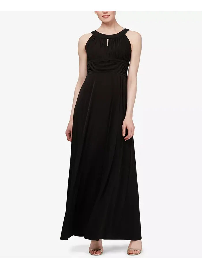 Бесплатное плиссированное макси-платье SL Fashions — изображение 1 из 1, черный