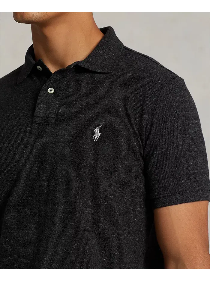 Мужская поло Custom Slim Fit с сетчатой тканью Polo Ralph Lauren — изображение 3 из 4, черный