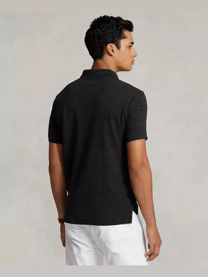Мужская поло Custom Slim Fit с сетчатой тканью Polo Ralph Lauren — изображение 4 из 4, черный