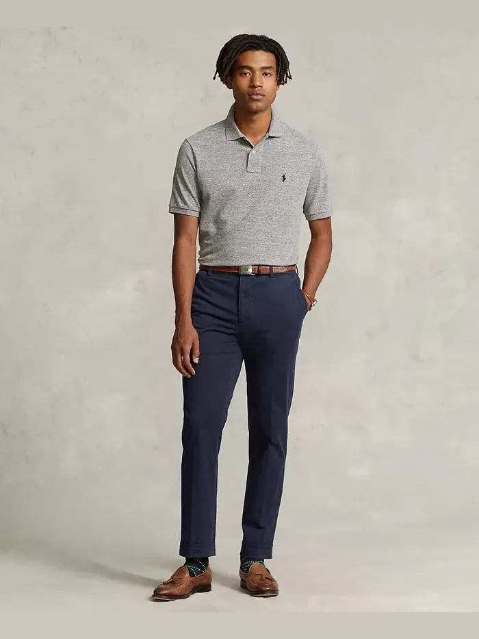 Мужская поло Custom Slim Fit с сетчатой тканью Polo Ralph Lauren — изображение 2 из 4