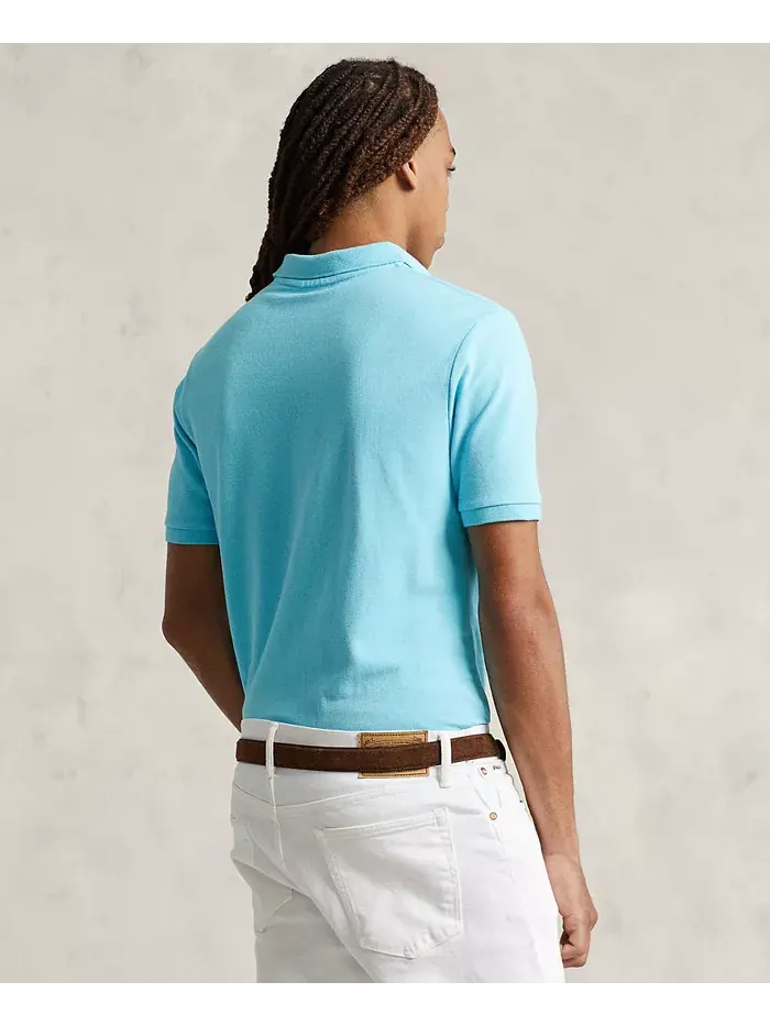 Мужская поло Custom Slim Fit с сетчатой тканью Polo Ralph Lauren — изображение 4 из 4, синий