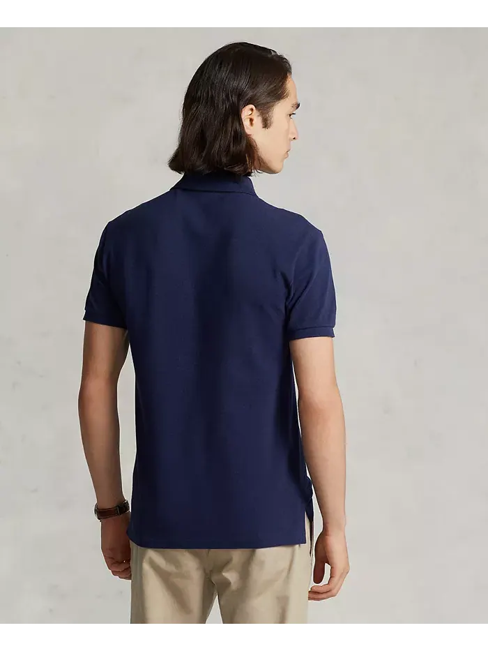 Мужская поло Custom Slim Fit с сетчатой тканью Polo Ralph Lauren — изображение 4 из 4, темно-синий