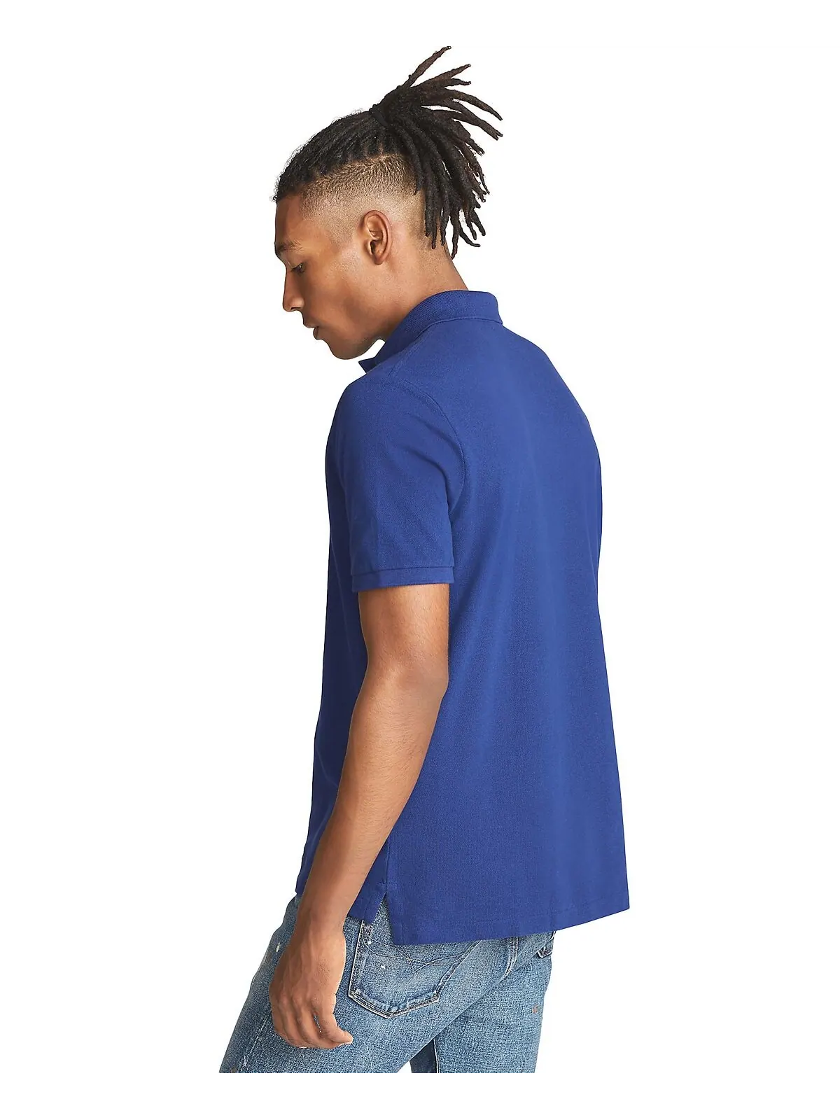 Мужская футболка-поло slim fit из сетчатой ​​ткани на заказ Polo Ralph Lauren — изображение 2 из 5, королевский синий