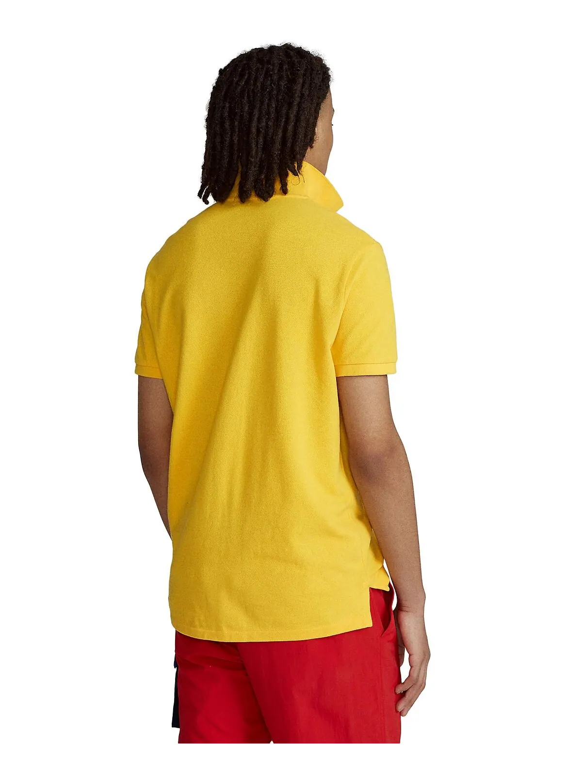 Мужская футболка-поло slim fit из сетчатой ​​ткани на заказ Polo Ralph Lauren — изображение 4 из 5, желтый