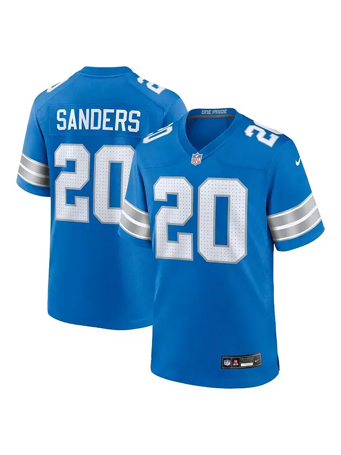 Мужская игровая футболка Barry Detroit Lions с именем вышедшего из игры игрока Барри Сандерса Nike — изображение 1 из 3