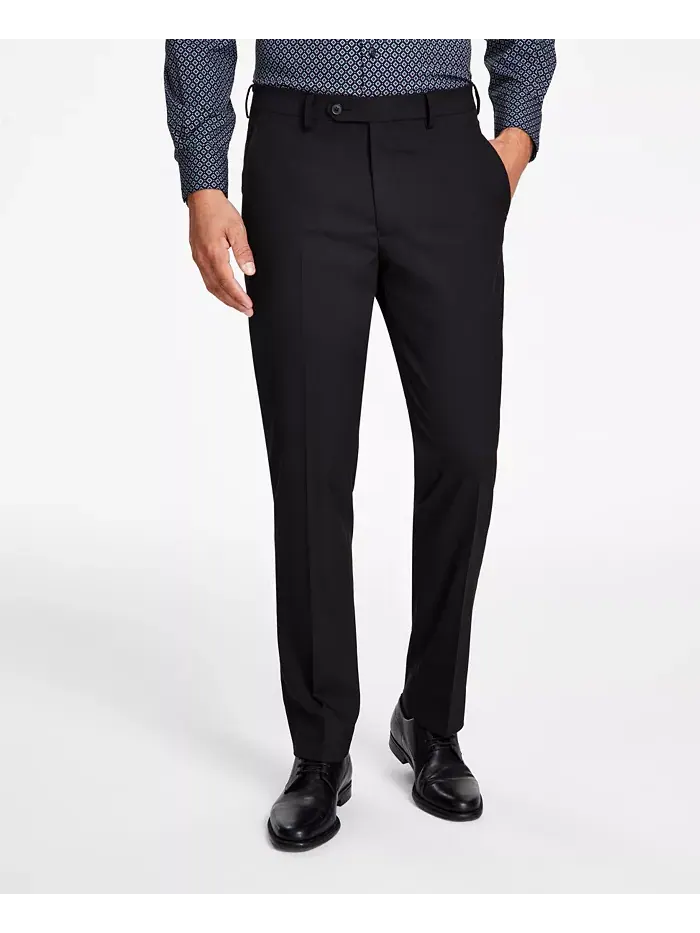 Мужские классические брюки Slim-Fit Stretch Solid Alfani — изображение 2 из 7, черный