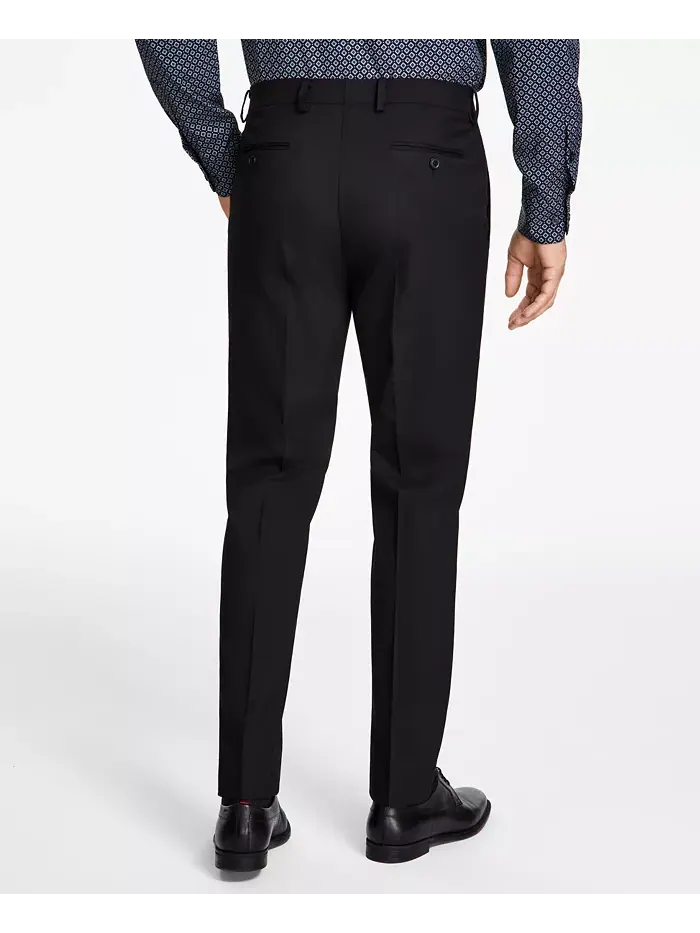 Мужские классические брюки Slim-Fit Stretch Solid Alfani — изображение 3 из 7, черный