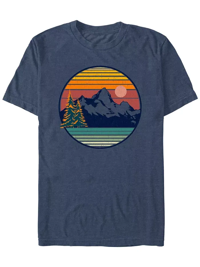 Мужская футболка с коротким рукавом Mountain View Design By Humans — синий