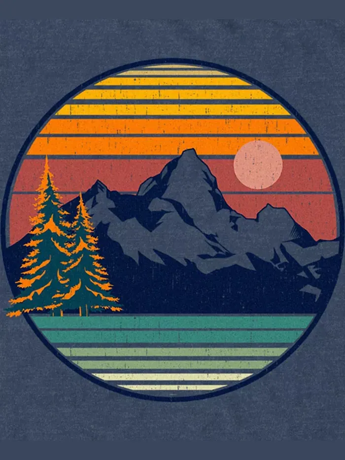 Мужская футболка с коротким рукавом Mountain View Design By Humans — изображение 3 из 3, темно-синий