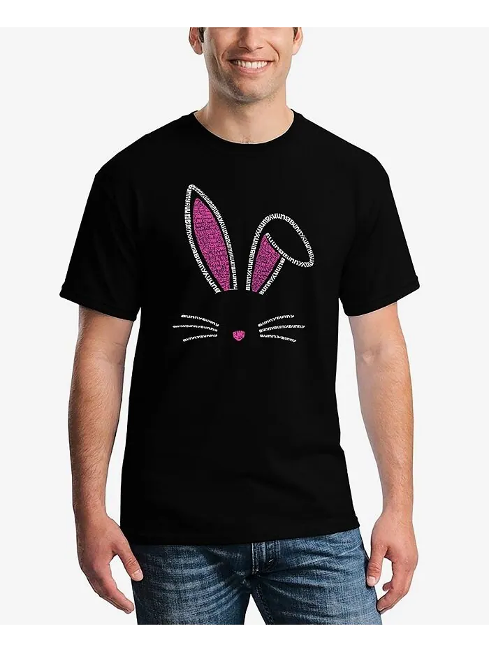Мужская футболка с короткими рукавами и надписью Word Art Bunny Ears LA Pop Art — изображение 1 из 3, черный