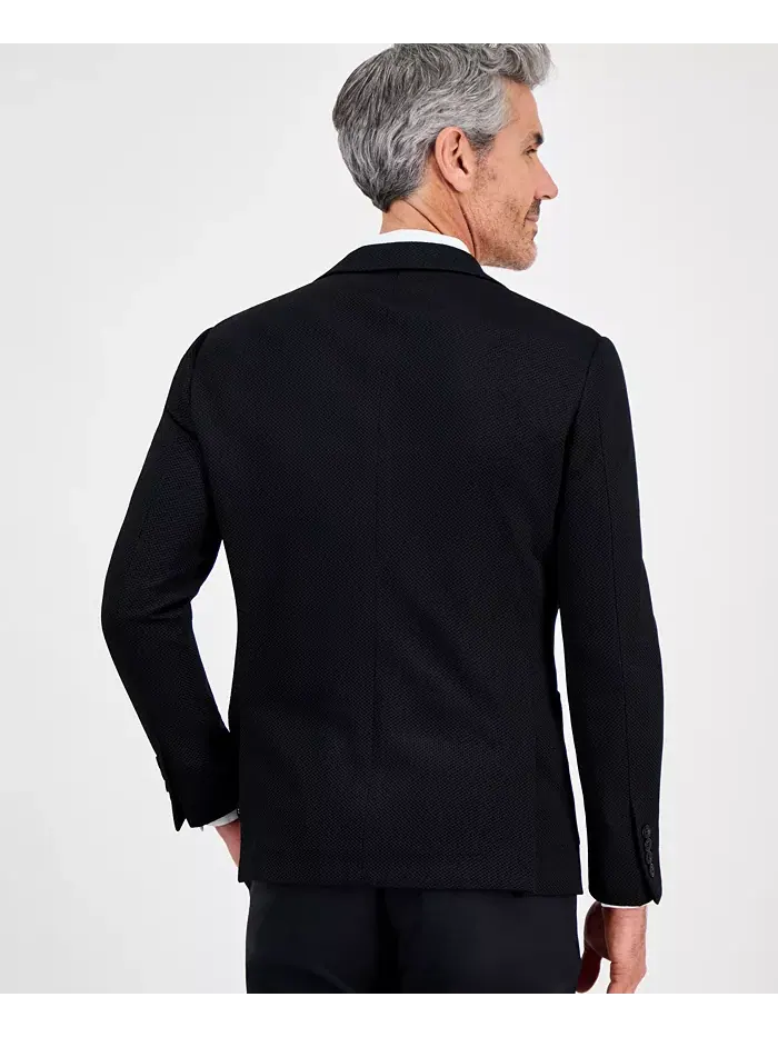 Мужской спортивный пиджак Slim-Fit Waffle Stretch Tom Baine — изображение 2 из 2, черный