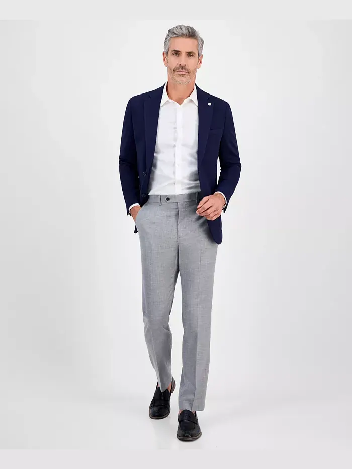 Мужской спортивный пиджак Slim-Fit Waffle Stretch Tom Baine — изображение 2 из 4, темно-синий