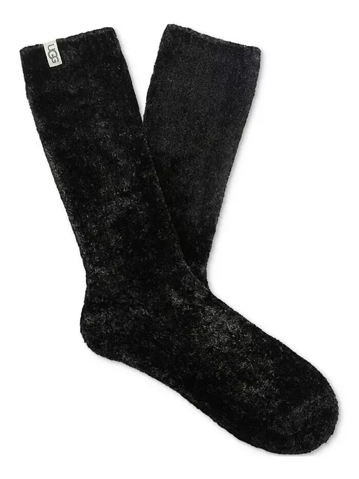Женские уютные трикотажные носки UGG Leda Crew UGG — изображение 3 из 3, черный