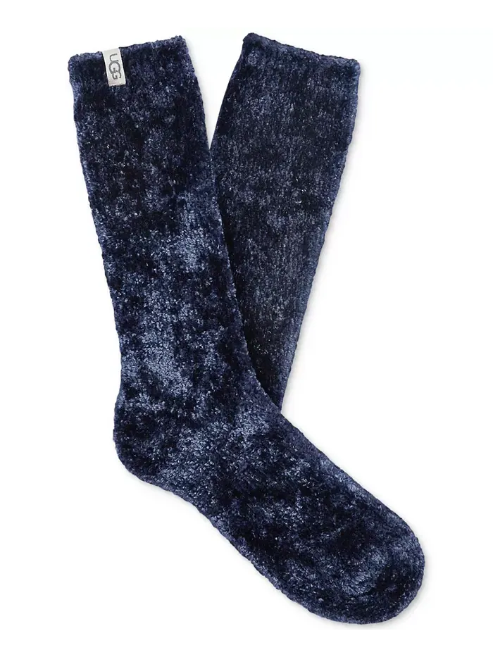 Женские носки UGG Leda Cozy Knit Crew UGG — изображение 3 из 3, темно-синий