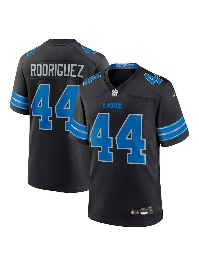 Мужская игровая футболка Malcolm Rodriguez Detroit Lions Nike — изображение 1 из 5, черный