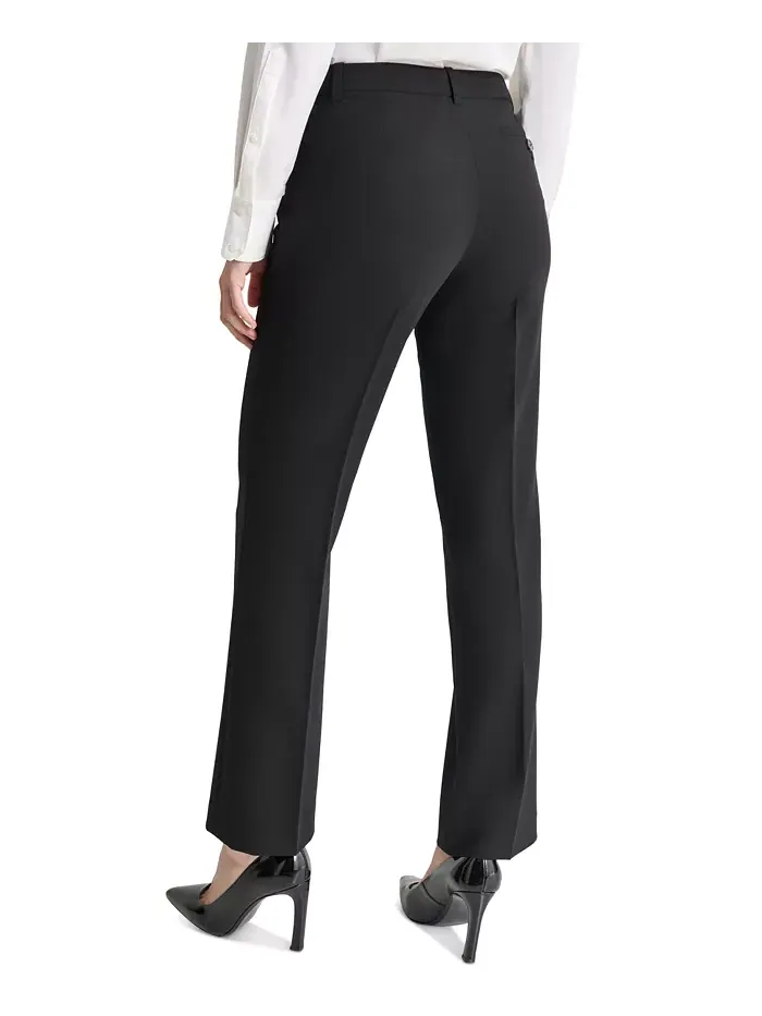 Узкие брюки средней посадки с широкими штанинами Petite Modern-Fit Mid-Rise Wide-Leg DKNY — изображение 2 из 4, черный