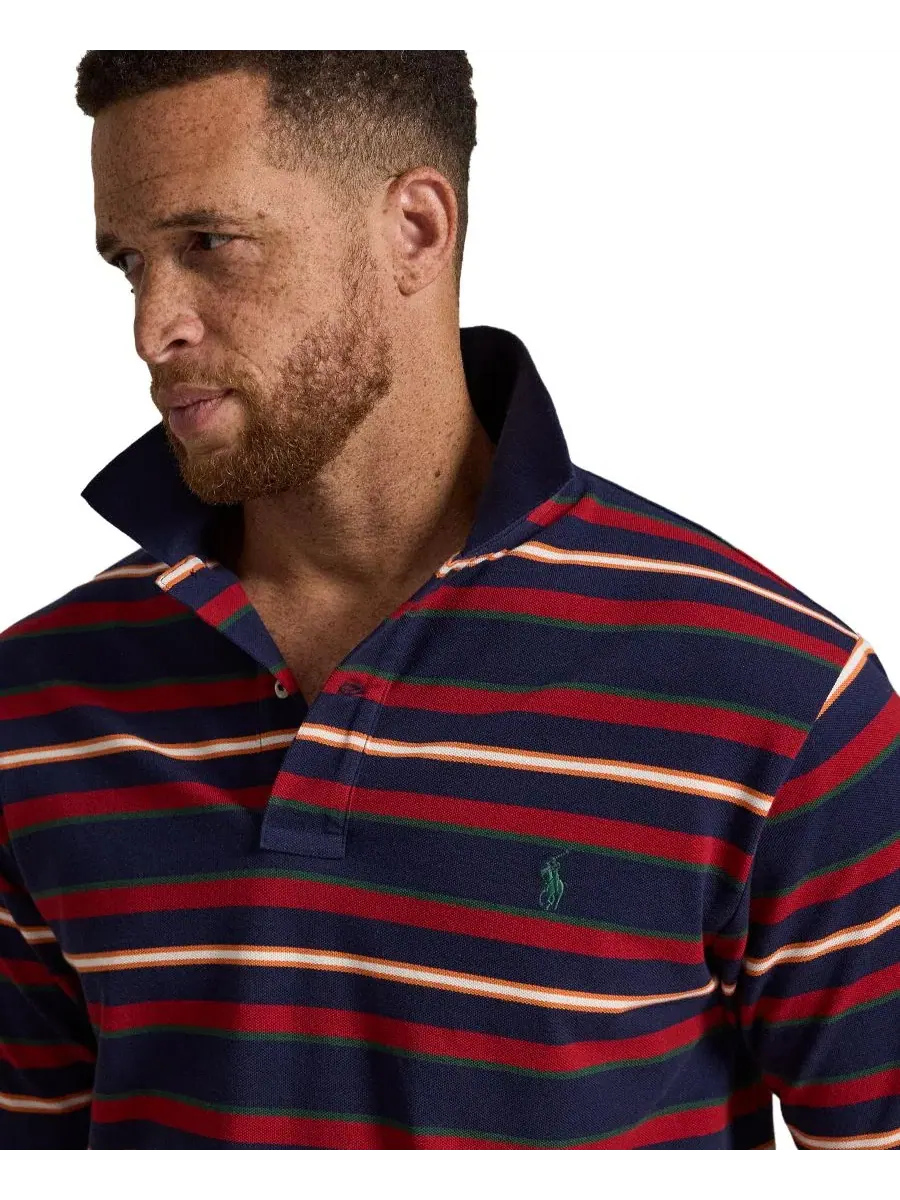 Поло с полоской из хлопковой сетки, классический крой, модель Big & Tall Polo Ralph Lauren — изображение 4 из 6