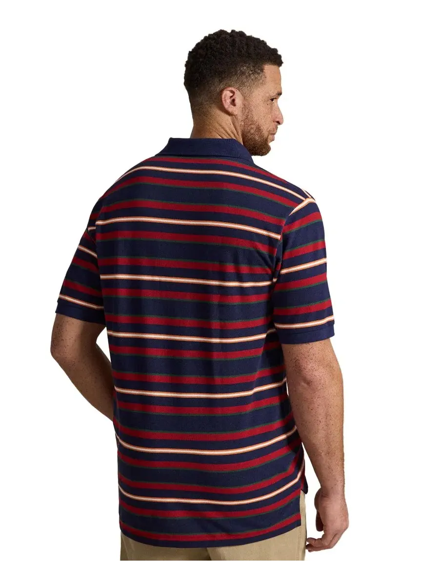 Поло с полоской из хлопковой сетки, классический крой, модель Big & Tall Polo Ralph Lauren — изображение 5 из 6