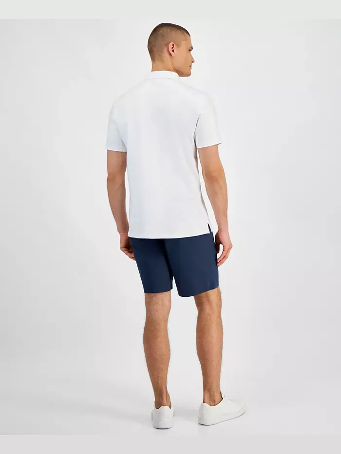 Мужская рубашка-поло Supima Cotton и изысканные облегающие шорты Calvin Klein — изображение 2 из 3, яркий белый