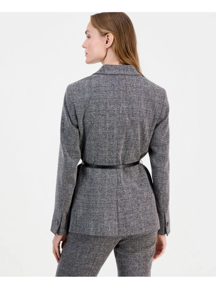 Комплект из жакета с воротником, топа без рукавов и брюк клеш Anne Klein — изображение 2 из 4, черный/белый