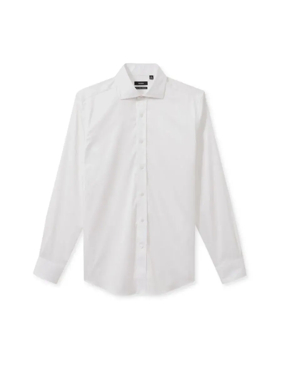 Мужская рубашка Bishopsgate Cotton Lyocell Stretch REISS — изображение 4 из 5, белый