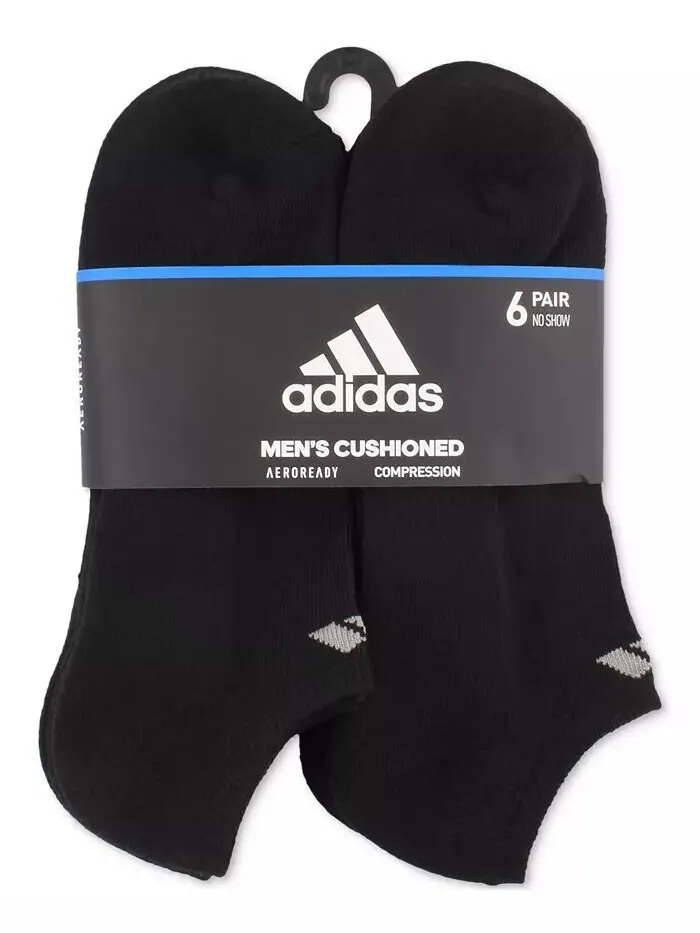 Мужские мягкие спортивные носки, 6 пар, не требующие показа adidas — изображение 7 из 12, темно-синий