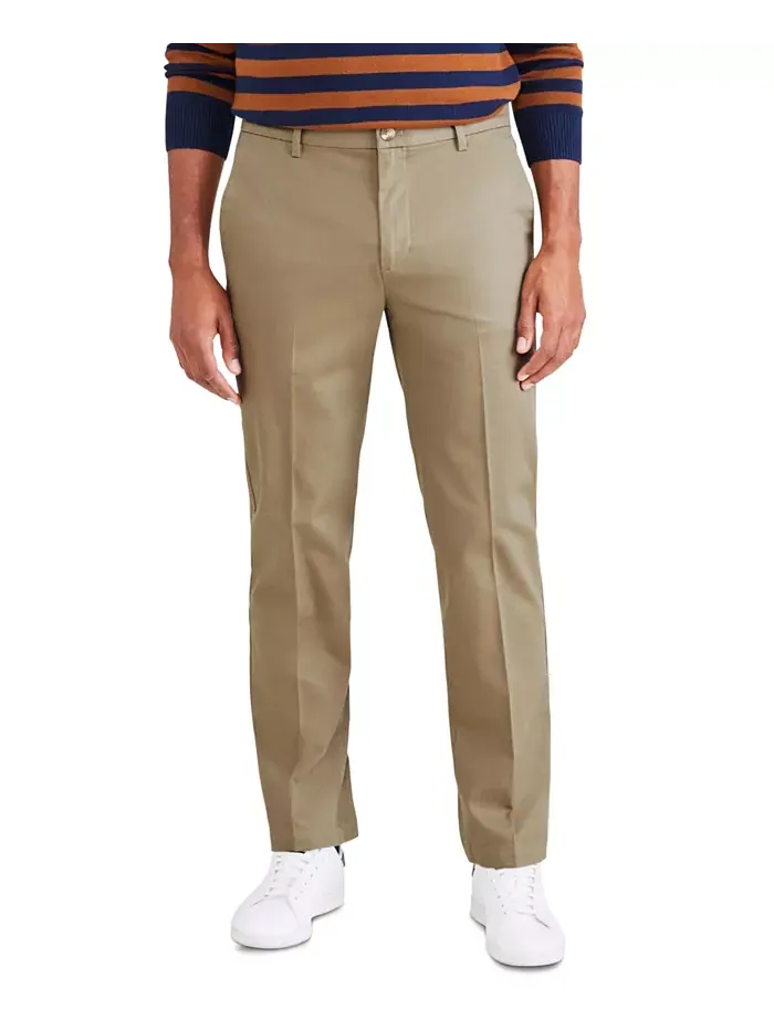 Мужские классические брюки прямого кроя Signature Straight Fit Iron Free Khaki со средством Stain