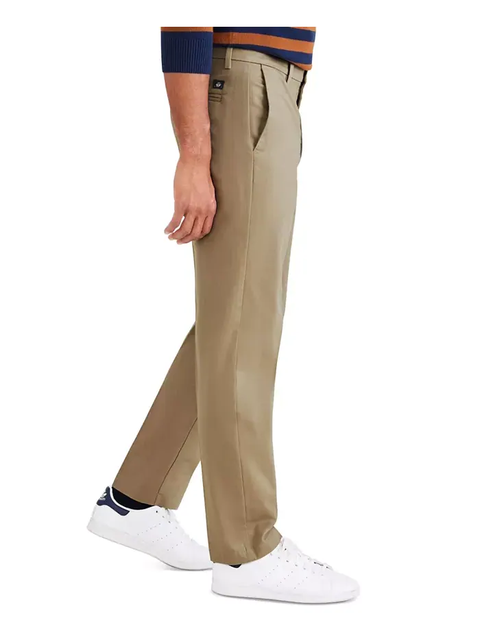 Мужские классические брюки прямого кроя Signature Straight Fit Iron Free Khaki со средством Stain — изображение 3 из 5, хаки