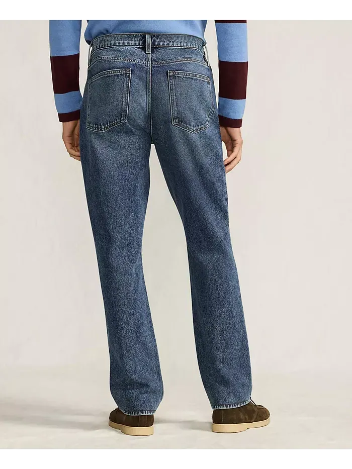 Мужские джинсы Stretch Athletic Fit Lands' End — изображение 2 из 4, синий