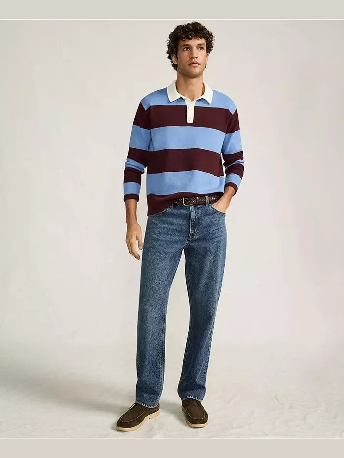 Мужские джинсы Stretch Athletic Fit Lands' End — изображение 4 из 4, синий