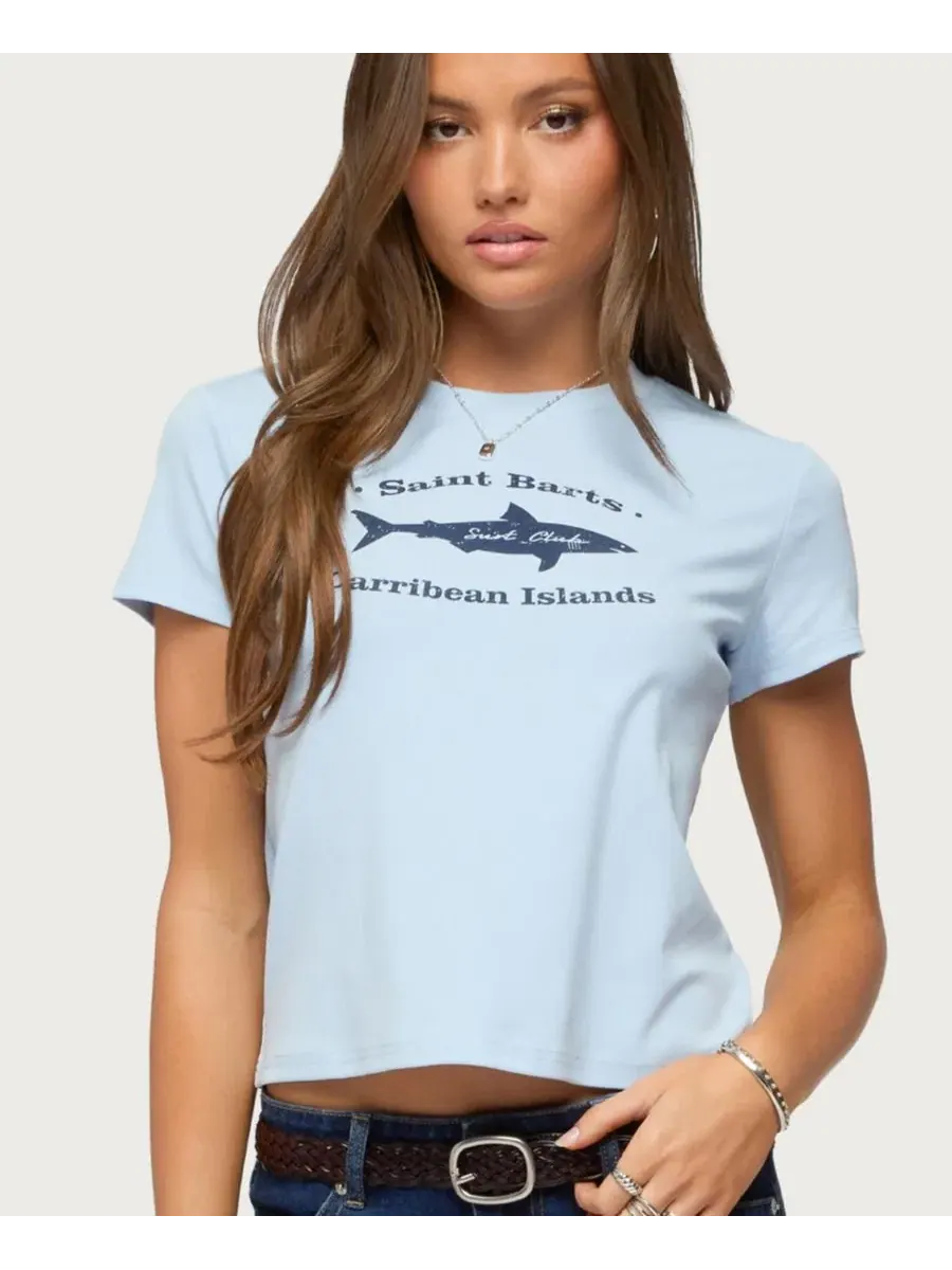 Футболка женская с коротким рукавом Surf Club Edikted — изображение 1 из 5, синий