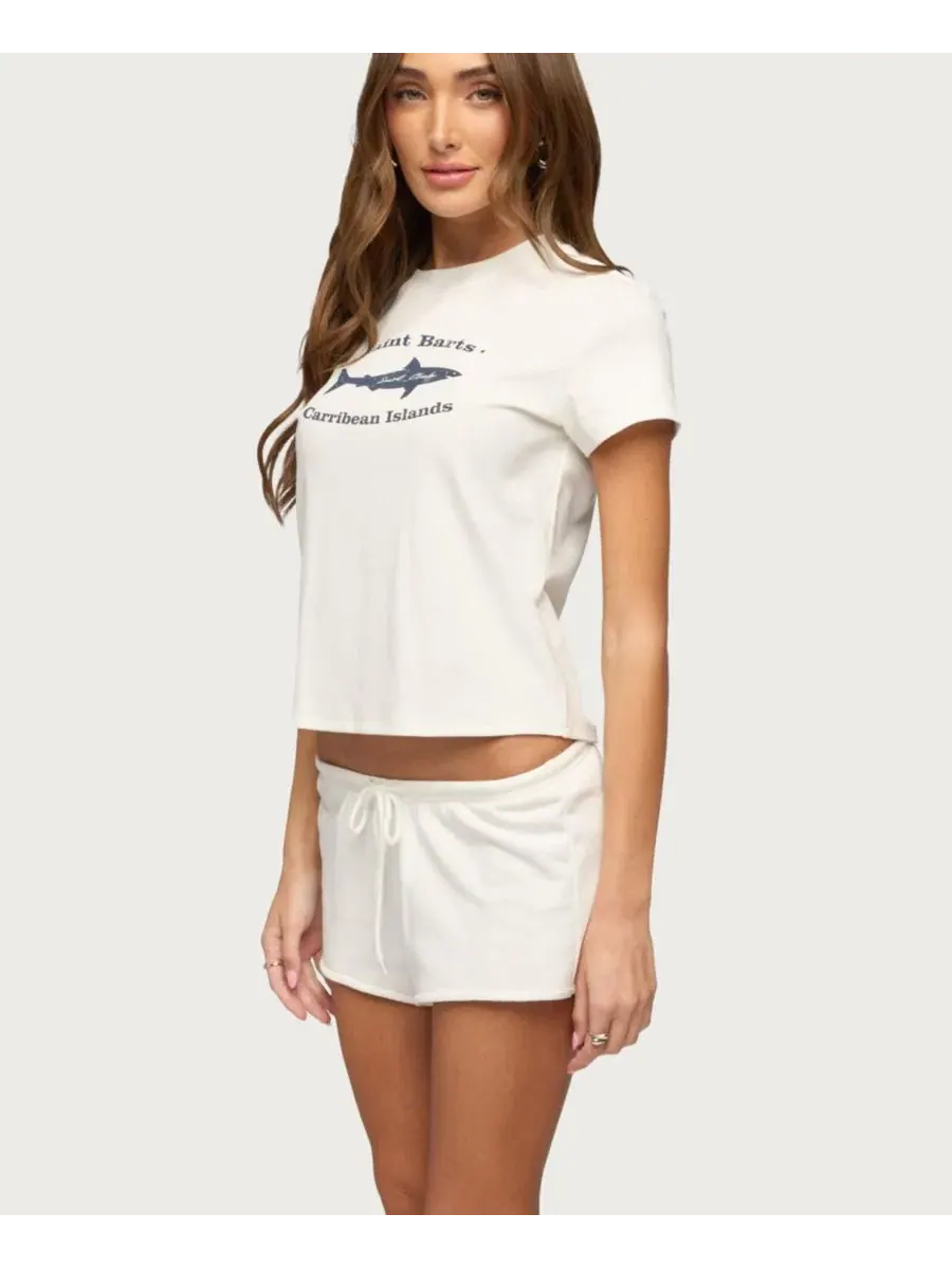 Футболка с коротким рукавом Surf Club T Shirt Edikted — изображение 4 из 5, белый