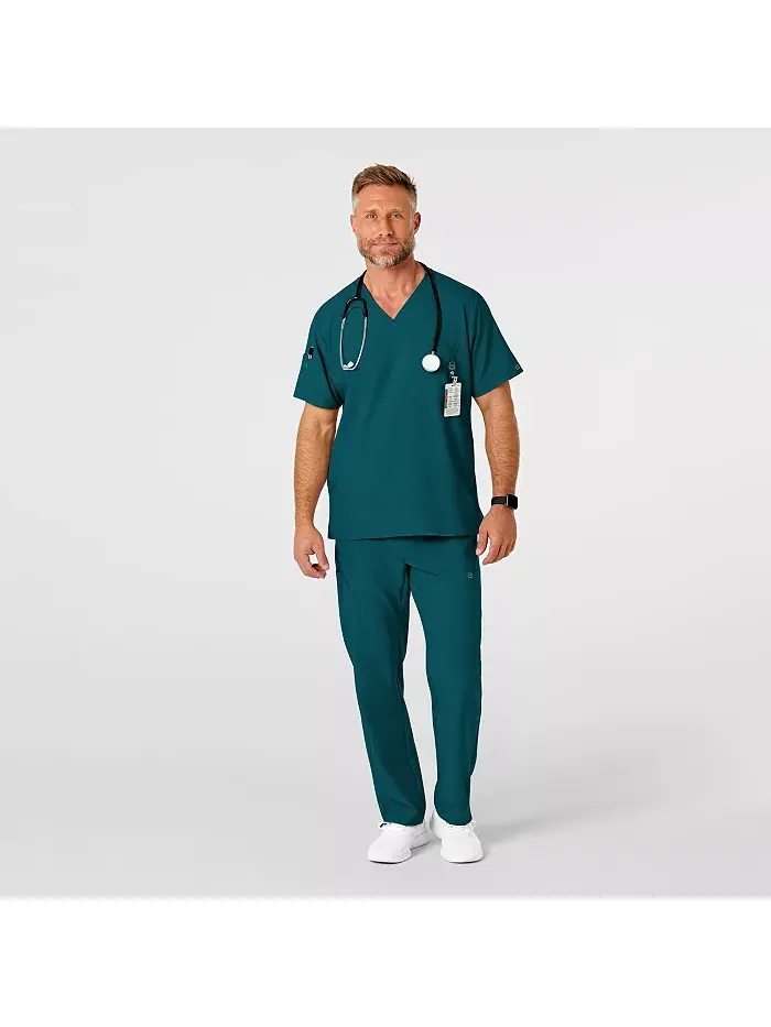 Мужские брюки W123 Flat Front Cargo Scrub, цвет Charcoal Heather, размер XS Regular Wink — изображение 2 из 6