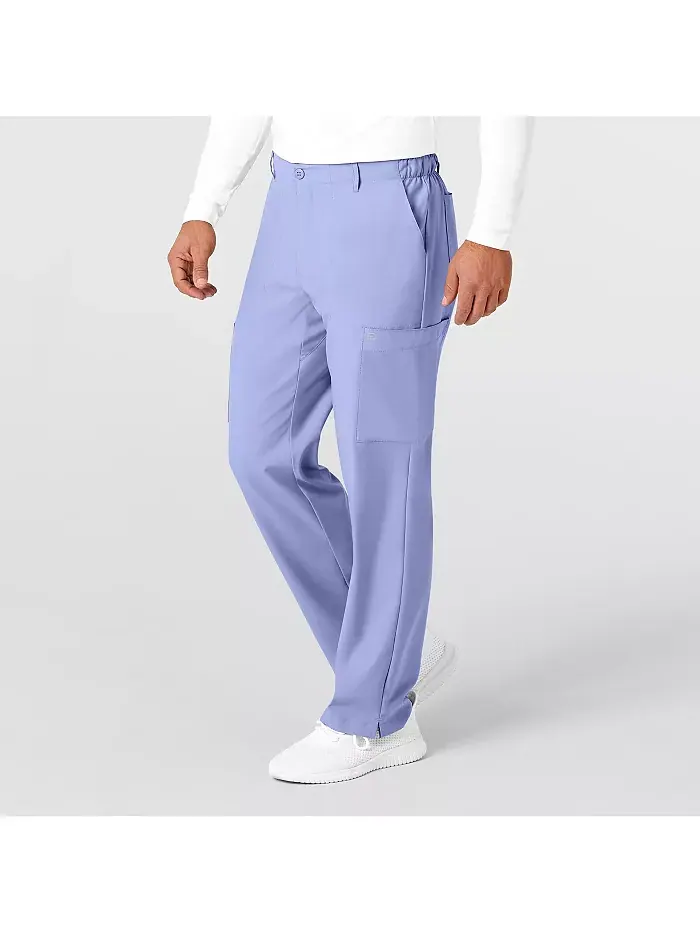 Мужские брюки W123 Flat Front Cargo Scrub, цвет Charcoal Heather, размер XS Regular Wink — изображение 3 из 5