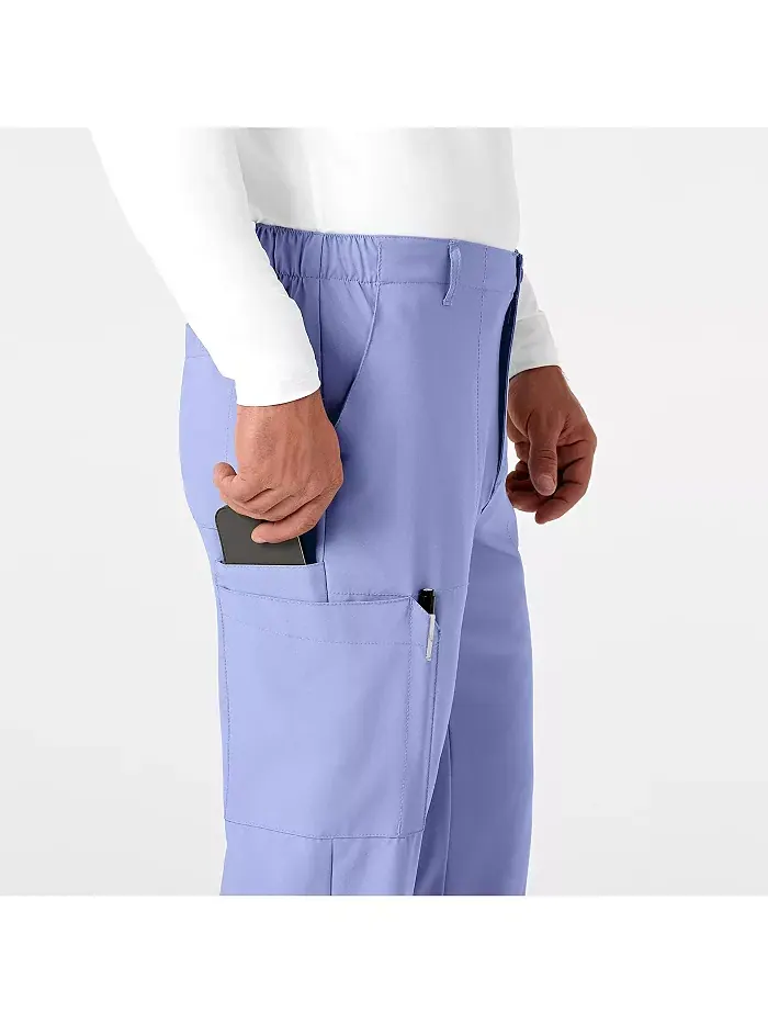 Мужские брюки W123 Flat Front Cargo Scrub, цвет Charcoal Heather, размер XS Regular Wink — изображение 4 из 5