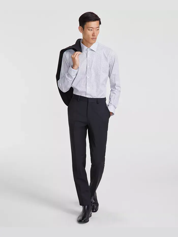 Мужские классические брюки Modern-Fit из шерстяной смеси Hugo Boss
