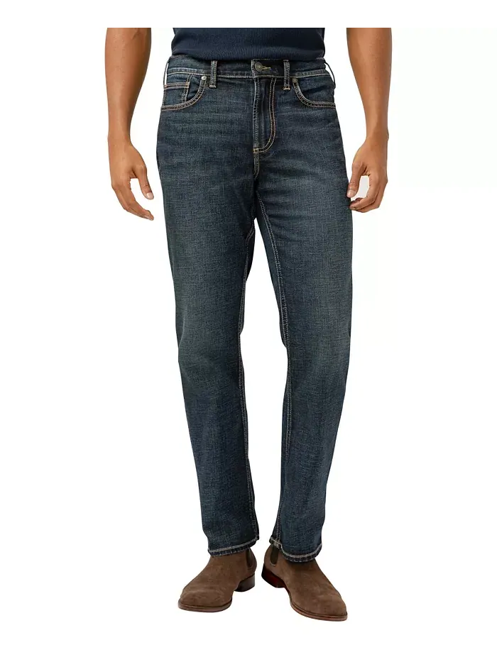 Грейсон Классик Фит Прямые Люкс Херитидж Джинсы Silver Jeans Co. — синий